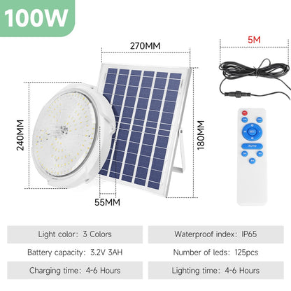 Solar lights Indoor Home Top Ceiling House IP65 Waterproof Outdoor Veranda Solar Power Lamp LED Top Solar Energy Interior Light