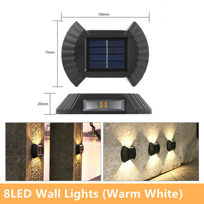 LED Solar Wall Light Outdoor Waterproof Solar Lamp Fence Deck Garden Patio Pathway Stair Street Landscape Balcony Decoration