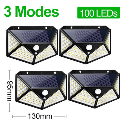 180 100 LED Solar Light Outdoor Solar Lamp with Motion Sensor LED Garden Light Waterproof Solar Power Spotlight Street Sunlight