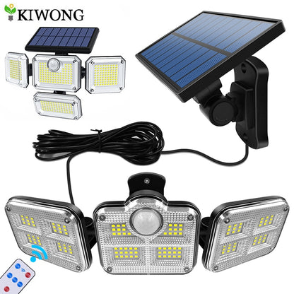 20w Super Bright Solar Lights 122led IP65 Waterproof Outdoor Indoor Solar Lamp With Adjustable Head Wide Lighting Angle