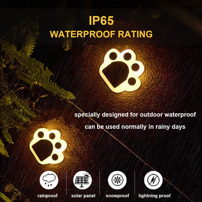 Solar LED Light Bear Paw Lamp Outdoor Waterproof Garden Decoration Landscape Atmosphere Buried Lights