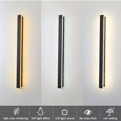 Waterproof Outdoor Wall Lamp Long Strip LED IP65 Modern Light Warm White Nautral Light Cold Light Garden Light 110V 220V