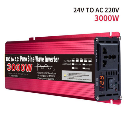 Universal Inverter 12V To 220V 3000W 2200W DC To AC Voltage Converter Solar Inverter LED Display Pure Sine Wave Inverter