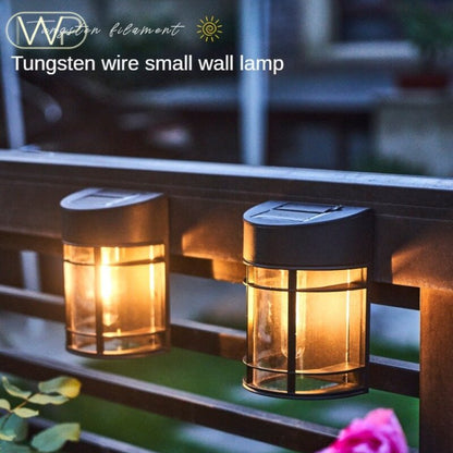 LED Solar Wall Lamp Outdoor IP65 Waterproof Garden Lamp Solar Street Lamp Fence Yard Tungsten Bulb New Retro Decorative Lamp