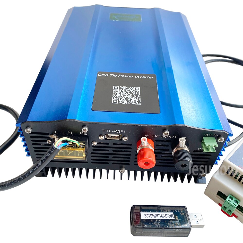 MPPT Solar Grid Tie Inverter 1000W Pure Sine Wave Output WIFI Version with Limiter Sensor Power Converter Battery Discharge