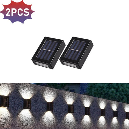 Solar Wall Lamps LED Outdoor Fence Deck Path Garden Patio Pathway Stairs Lights