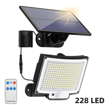 228LED Solar lamp outdoor security lights with motion sensor waterproof 106LED powerful spotlight solar lights for garden Garage