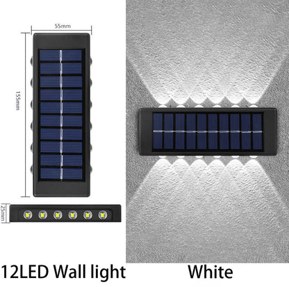 Solar Wall Lamp LED Outdoor Waterproof Balcony Wall Light Courtyard Street Landscape Garden Driveway Decorative Light Atmosphere