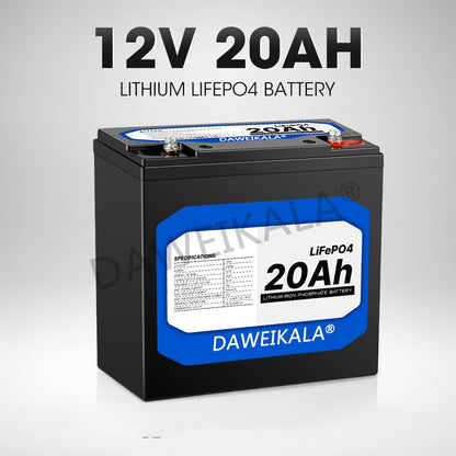 Nuova batteria LiFePo4 12V 20Ah Batteria al litio ferro fosfato Batteria ricaricabile LiFePo4 12V 24V per scooter per bambini Barca a motore Nessuna imposta