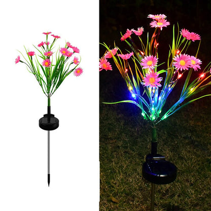 LED Solar Azalea Flowers Garden Lamp Home Decorative Light Landscape Orchid Rose LampYard Lawn Path Holiday Wedding Lights