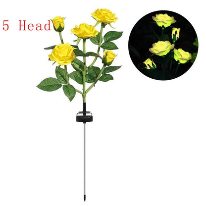 LED Solar Azalea Flowers Garden Lamp Home Decorative Light Landscape Orchid Rose LampYard Lawn Path Holiday Wedding Lights