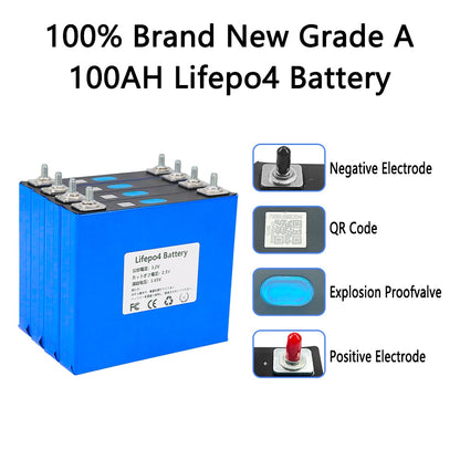 100% Brand New Grade A 1OOAH Lifepo4 Battery Neg