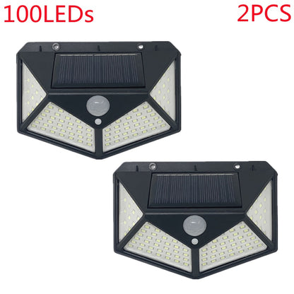 Outdoor 100 LED Solar Light Motion Sensor Waterproof Sunlight Garden Decoration Street Lights Solar Powered Lantern Wall Lamp