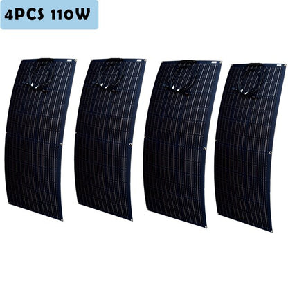 100W 110W 200W 220W 300W 330W 400W 440W ETFE Flexible solar panel Waterproof Panel Solar Monocrystalline Solar Cell RV Boat Car