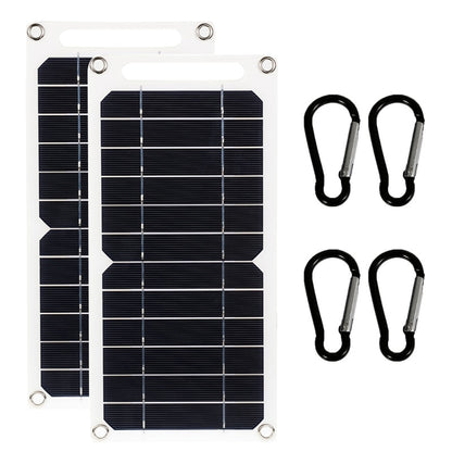 20W Solar Panel USB 5V Solar Cell Outdoor Hike Battery Charger System Solar Panel Kit Complete for Mobile Phone Power Bank Watch