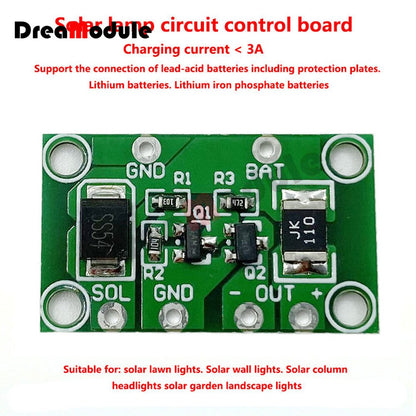 Contrôleur de panneau solaire 3.2V 3.7V 6V 12V 1A contrôle de la lumière contrôleur de Circuit de lampe de pelouse solaire contrôleur de lampe de paysage solaire