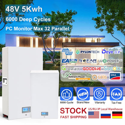 48V 100Ah Powerwall, PYLONTECH Deyedek EASUN 5 