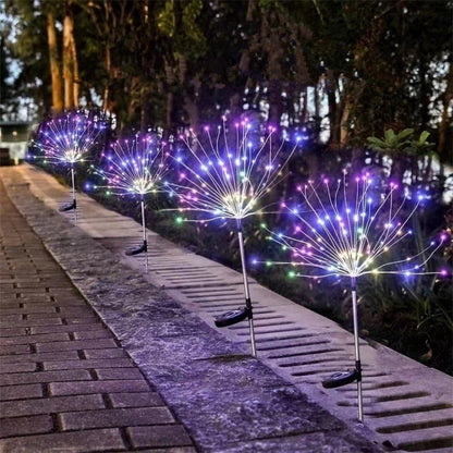 Solar Firework Lights Decoration Solar Garden Fairy Lights Waterproof DIY Dandelion Landscape Christmas Outdoor Decor Lawn Lamp