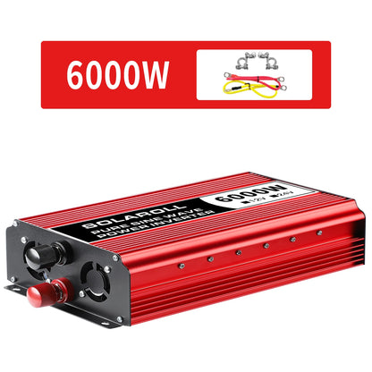 Pure Sine Wave Inverter DC12V/24V toAC220V 50HZ/60HZ 3000W 4000W 5000W Voltage Converter Portable Car Transformer Solar with LED