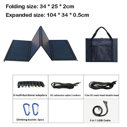 100W Solar Panel, 104 * 34 * 0.5cm multi-functional adapters