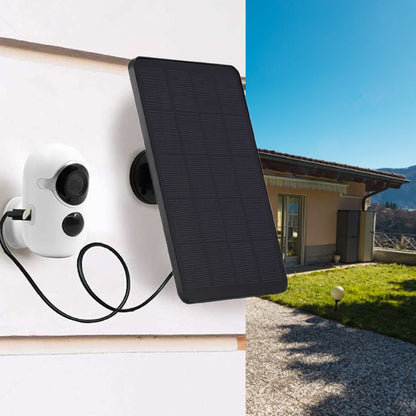 Solar Panel Micro USB + Type-C 10W 5V Waterproof Solar Panel 2 in 1 Charging for IP CCTV Surveillance Camera