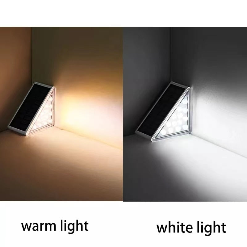 Lente de luz de escada solar antifurto LED para ambientes externos Super brilhante IP67 à prova d'água Lâmpada de passo Decoração Iluminação Atmosfera Festa