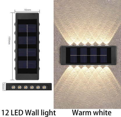 Solar Wall Lamp LED Outdoor Waterproof Balcony Wall Light Courtyard Street Landscape Garden Driveway Decorative Light Atmosphere