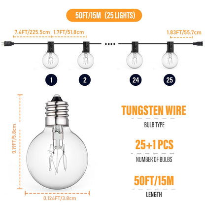 50FT/5M (25 LIGHTS) 7.4FT/