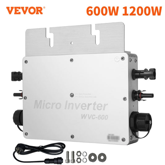VEVOR 600 W 1200 W Solar Grid Tie Micro Inversor MPPT DC 22-50 V para AC 220 V/110 V Conversor IP65 à prova d'água para eletrodomésticos