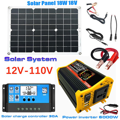 110V/220V Solar Panel, Solar Panel 18W 18V Solar System 2 12V-110V