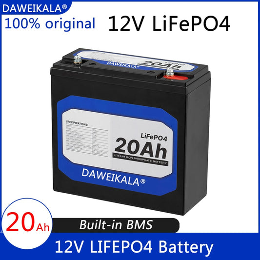 Nuova batteria LiFePo4 12V 20Ah Batteria al litio ferro fosfato Batteria ricaricabile LiFePo4 12V 24V per scooter per bambini Barca a motore Nessuna imposta
