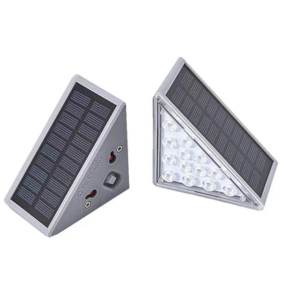 Lente de luz de escada solar antifurto LED para ambientes externos Super brilhante IP67 à prova d'água Lâmpada de passo Decoração Iluminação Atmosfera Festa