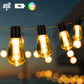 LED-Solar-Lichterkette, Weihnachtsdekoration, Glühbirne, IP65, wasserdicht, Terrassenlampe, Urlaubsgirlande für Gartenmöbel im Freien