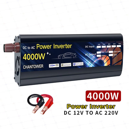 Solar Inverter DC 12V To AC 220V 2000W 3000W 4000W Modified Sine Wave Inverter Voltage Transformer Power Converter Car Inverter