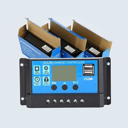 Controlador de panel solar profesional Regulador de carga de batería 2USB 12V / 24V 10A ~ 100A Sistema de control de farola fotovoltaica