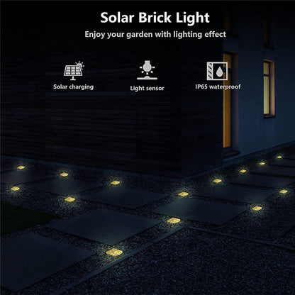 Solar Brick Ice Cube Light Outdoor Waterproof Path Stair Step LED Sunlight Garden Yard Pathway Party Christmas Landscape Lamp