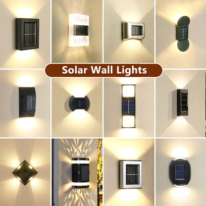 LED Solar Wall Light Outdoor Waterproof Solar Lamp Fence Deck Garden Patio Pathway Stair Street Landscape Balcony Decoration