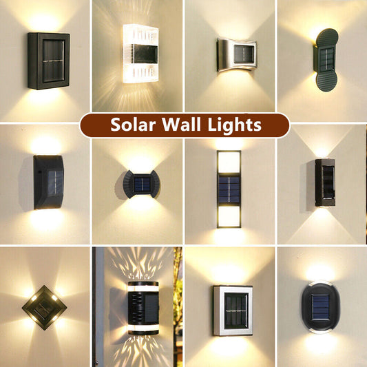 Luz LED de pared Solar para exteriores, lámpara Solar impermeable, valla, cubierta, jardín, Patio, camino, escalera, calle, paisaje, balcón, decoración