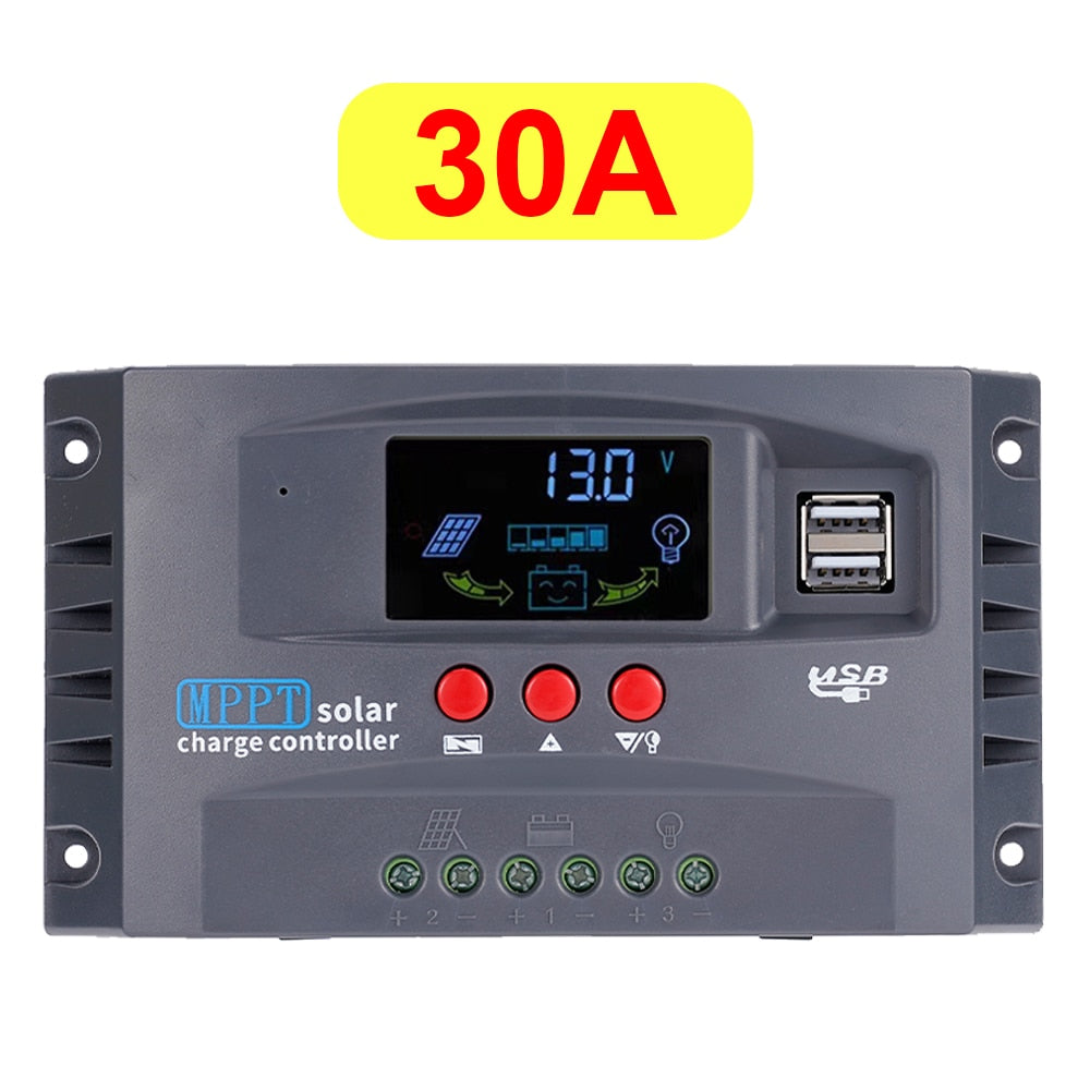 MPPT Solar Charge Controller 50VDC Regulador Tela Colorida Para Lifepo4 GEL Lítio Chumbo Ácido Bateria 10A/20A/30/40/50/60/100A