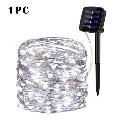 LED Solar Lights Outdoor Fairy String Light Festoon Lamp Waterproof 8 Modes Copper Wire Light for Garden Decor 52/32/22/7M