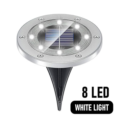 Upgraded 8/16 LED Solar lawn Lights Ground Outdoor Waterproof Solar Garden Decoration Lamps Disk Pathway Yard Landscape Lighting