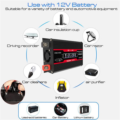 use with 12V Battery Suitable for a variety of battery and