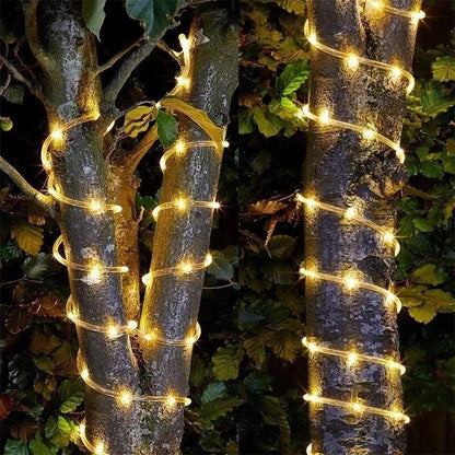 300LED Solar Powered Rope Strip Light Waterproof Tube Rope Garland Fairy Light Strings for Outdoor Indoor Garden Christmas Decor