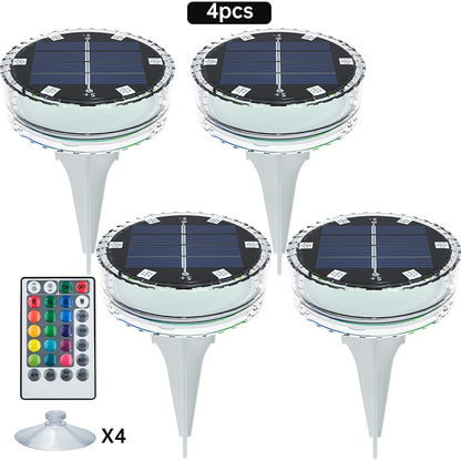 Solaire LED Piscine Lumière RVB Couleur Changeante Sous-Marine Solaire Applique Étanche Décoration Lumières pour Étang Fontaine Aquarium Patio