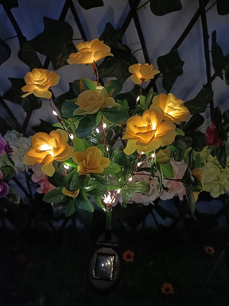 LED Solar Azalee Blumen Garten Lampe Hause Dekorative Licht Landschaft Orchidee Rose LampYard Rasen Weg Urlaub Hochzeit Lichter