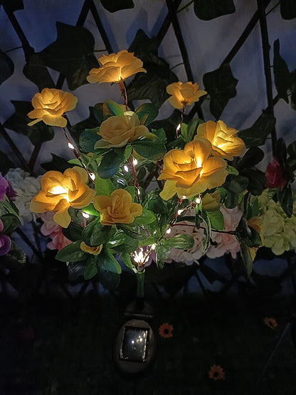 LED Solar Azalea Flowers Garden Lamp Home Decorative Light Landscape Orchid Rose LampYard Lawn Path Holiday Wedding Lights