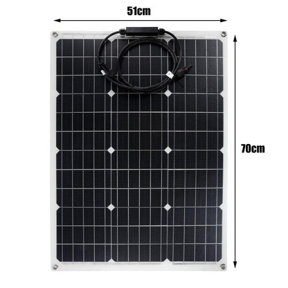 150W/300W Solar Panel 18V Semi-flexible Monocrystalline Solar Cell DIY Cable Waterproof Outdoor Car RV Rechargeable Power System