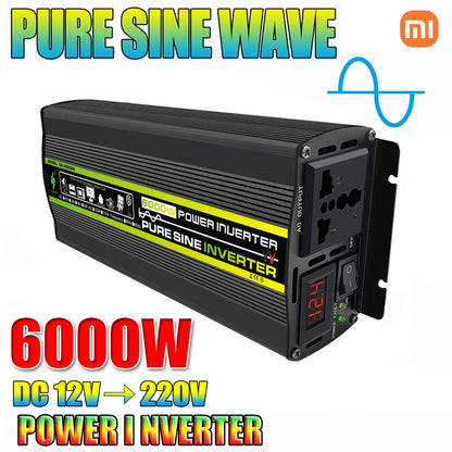 XIAOMI Inverter Pure Sine Wave DC 12v/24v To AC 220V 1000W 1600W 2200W 3000W 10000 WPortable Power Bank Converter Solar Inverter