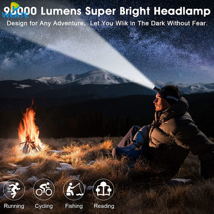 XHP360 High Power Fishing Headlamp Rechargeable Light Headlight Camping Hiking Led Flashlights Can Be Used As A Power Bank