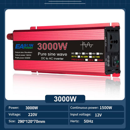 Pure Sine Wave Inverter DC 12V To AC 110V/220V Transformer 1000W 1600W 2200W 3000W LED Display Solar Inverter Power Converter